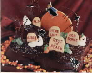 Halloween Cemetery Cake